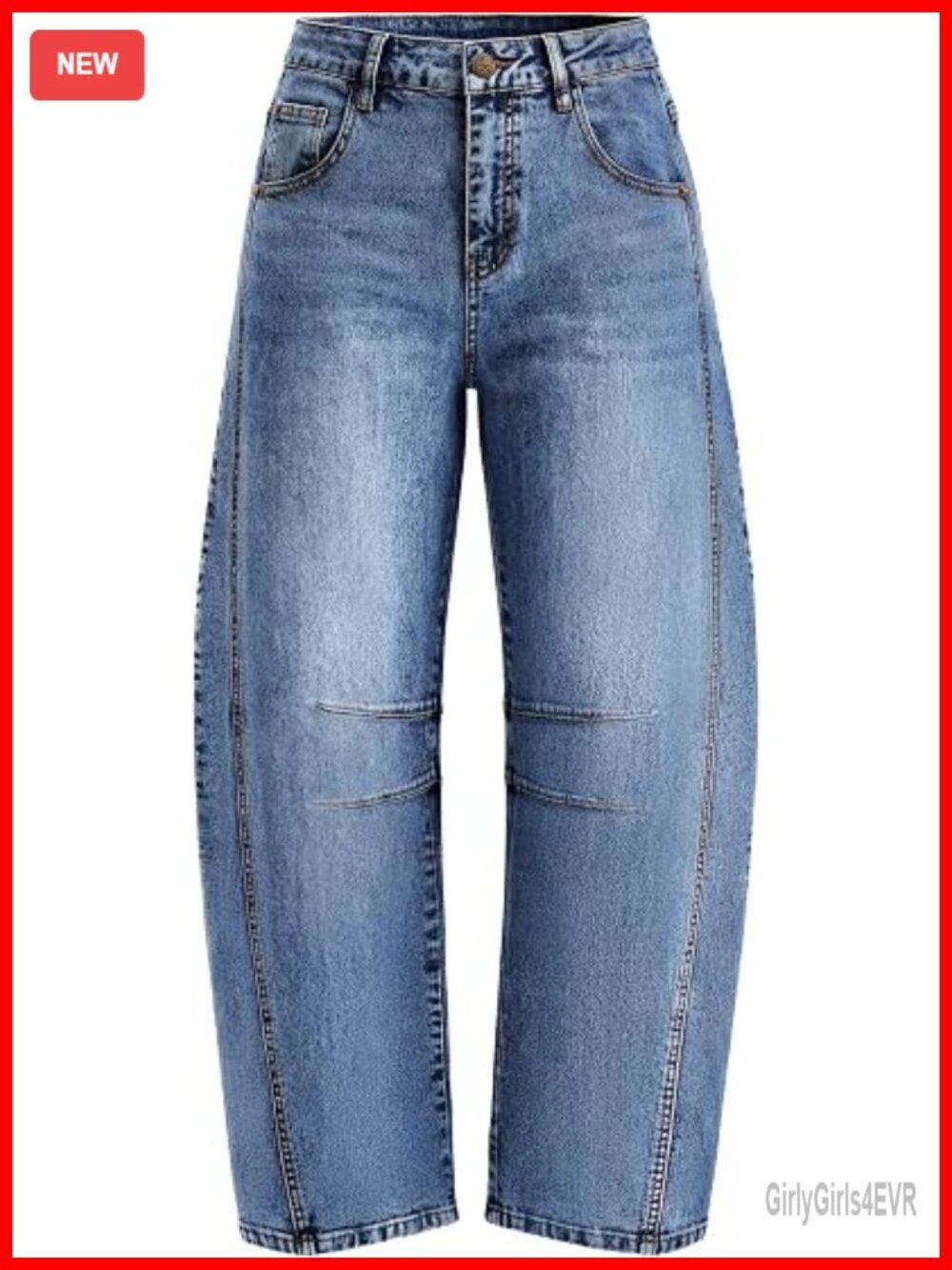 High Waisted Wide Leg Stretchy Baggy Ankle Jeans with Pockets
